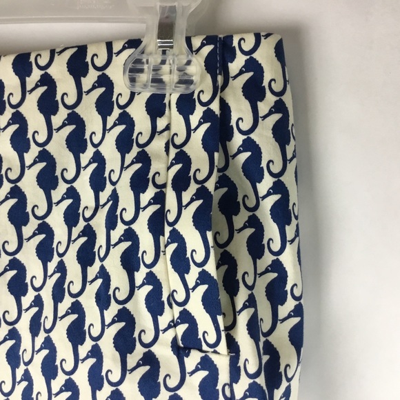 J Crew Women Mini Skirt Seahorses Pockets Size 00 - Picture 3 of 8